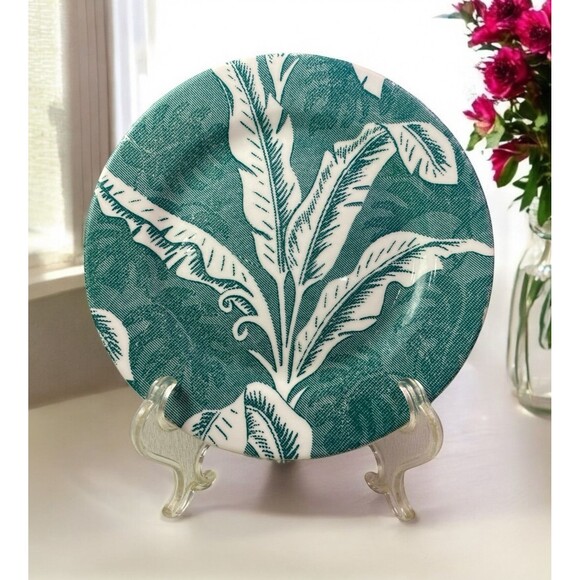 Vintage Tepco Palm Green Salad Plate Restaurant Ware MCM 7” - Picture 1 of 12